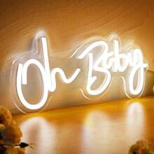 Chi-Buy 1PC Oh Baby LED Neon Sign Treo tường Đèn trang trí nội thất Đèn ngủ dùng nguồn USB cho phòng ngủ của bé, phòng trẻ em, phòng khách, đám cưới, sinh nhật, tiệc tùng, quà tặng bé gái Dấu hiệu neon - Màu vàng - Xem 6