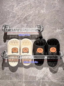 Clear Adhesive-Free Acrylic Bathroom Towel Rack And Slipper Hanger With Drainage, Space-Saving, Multiple Combinations Available For Kitchen, Bathroom, And Toilet Organization.
