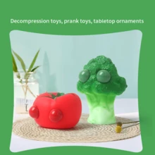 逼真的蔬菜弹出式眼部挤压玩具，创意抗压力柔软缓解挤压眼部堵嘴玩具，按压弹出式眼部小工具，用于释放情绪和缓解压力 - 彩色 - 查看 5