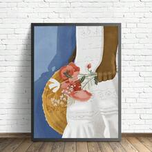 1入組無框帆布牆藝畫，夢幻太空探險與飛行床，適用於客廳或書房，為您的裝飾增添趣味和想象力 - 彩色 - 查看 11