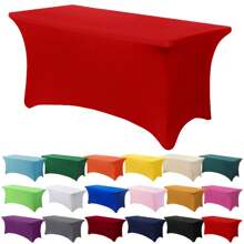 1/2 piezas Mantel de spandex, cubierta de mesa elástica, mantel rectángulo ajustado, cubierta de mesa elástica universal para bodas, banquetes, fiestas y eventos en el patio