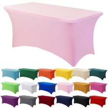 1/2 piezas Mantel de spandex, cubierta de mesa elástica, mantel rectángulo ajustado, cubierta de mesa elástica universal para bodas, banquetes, fiestas y eventos en el patio
