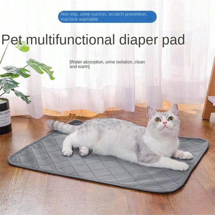 Tấm lót đi tiểu cho thú cưng có thể tái sử dụng và giặt được, Tấm thấm hút huấn luyện chó cho tất cả các mùa, Tấm lót nước tiểu cho mèo - Xám - Xem 1