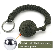 1pc Outdoor Protection Keychain With Steel Ball Bearing, Self-Defense, Emergency Survival, Car Escape Tool Keychain