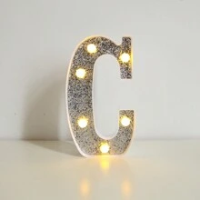 1 pieza 21/16cm Lámpara de letra, lámpara de decoración de escritorio, lámpara de letra de lentejuelas brillantes, regalo sorpresa para amigas, hermanas, novios, padres, niñas, lámpara de decoración de cocina, lámpara de atmósfera de restaurante, lámpara de atmósfera de dormitorio romántico luminoso, luz rosa de color cálido, regalo favorito y popular de luz nocturna, regalo de cumpleaños, lámpara de atmósfera de fiesta, lámpara de decoración de cumpleaños feliz, lámpara de fiesta - amarillo - Ver 18