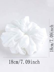 1个白色雪纺超大号发圈，适合日常佩戴和作为发圈装饰，女士发圈，休闲发绳，礼物，马尾辫头饰，弹性发带，美容家居发饰，发圈橡皮筋 - 白色 - 查看 3