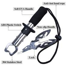 Kit 3Pcs Alicate De Pesca E Ferramentas Multifuncionais Para Os Lábios De Peixe - Preto - Visão 6