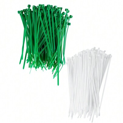 100pcs/Pack Green Zip Tie, Nylon Cable Tie, 3 MM X 3.93 Inch-4MM X 11.8 IN, Heavy Duty Cord Strap, High Temperature For Home, Valentine Day, Gift Gifts Birthday Graduation,Fake Plants