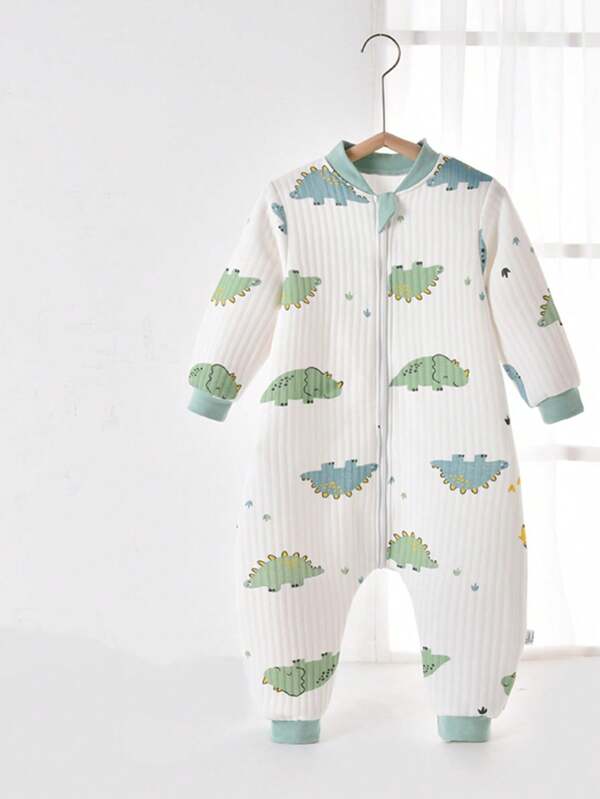Saco de dormir de bebê de toque suave de bambu, outono/inverno, macacão confortável de pernas divididas para crianças, quatro estações para crianças pequenas