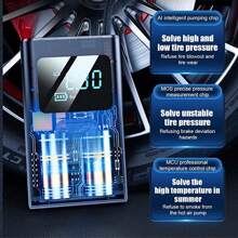 Car Tyre Inflator Cordless Digital USB Rechargeable Tire Air Compressor Pump,Its Compact Size And Light Weight, Can Use This Tire Pump To Inflate The Cars, Bike, Balls, Balloon And Many Other Things, Versatile And Practical. - Black - View 4