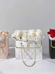 1pc Foldable Floral Gift Bag For Bouquets, Delicate Flower Box For Gift Packaging, Back To School Valentine Day