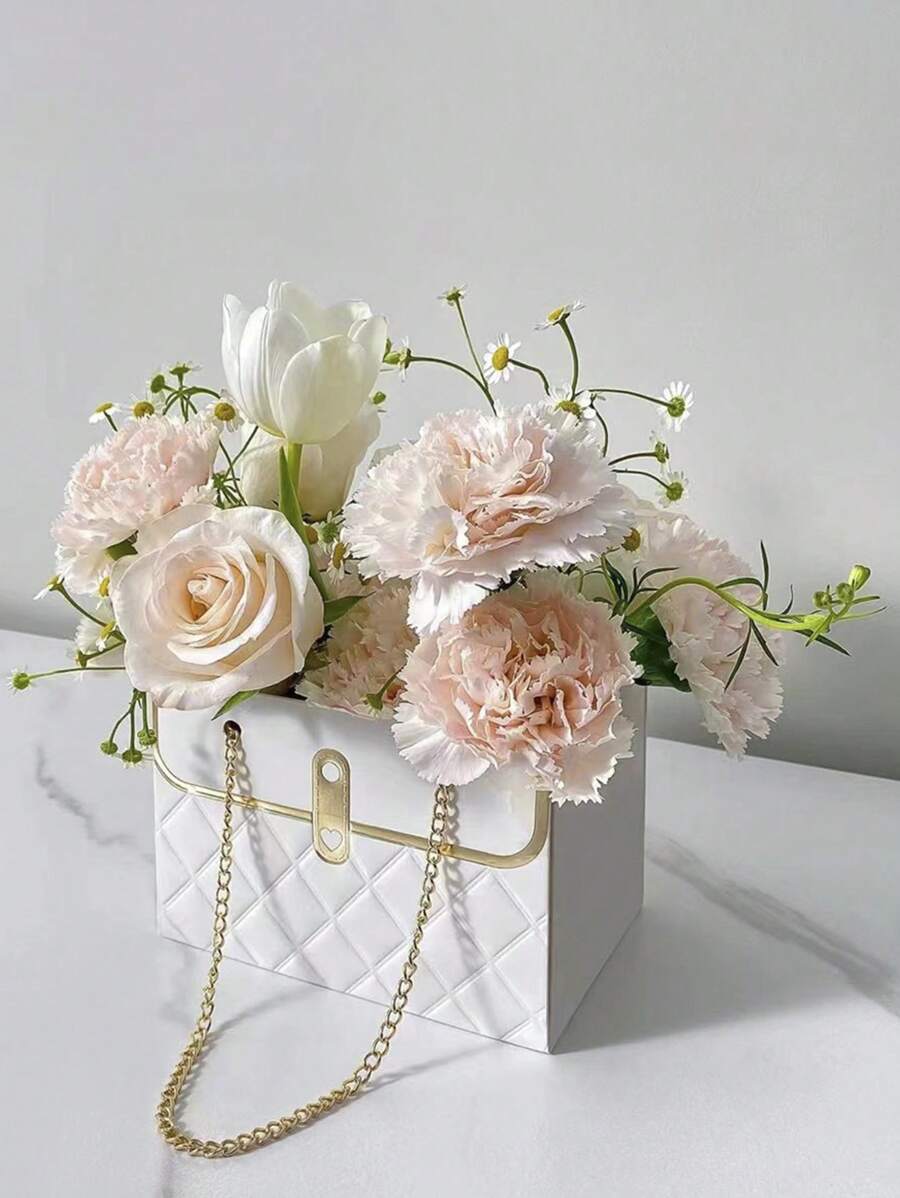 1pc Foldable Floral Gift Bag For Bouquets, Delicate Flower Box For Gift Packaging, Back To School Valentine Day