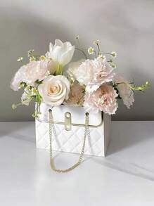 1pc Foldable Floral Gift Bag For Bouquets, Delicate Flower Box For Gift Packaging, Back To School Valentine Day