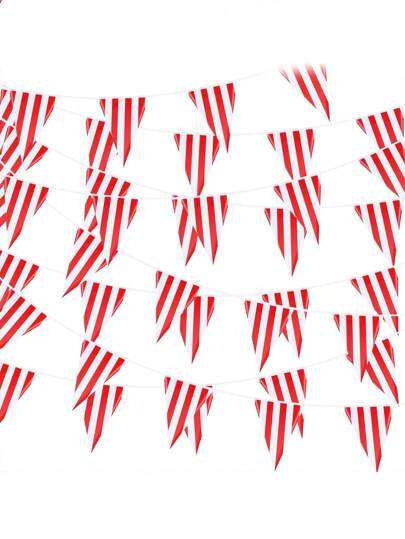 20 件/1 套狂欢节马戏团彩旗横幅，红白条纹三角旗彩旗，适用于狂欢节马戏团生日派对装饰、圣诞节