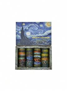 25片/盒 星空油画箔纸胶带，适用于日记本、文具、美纹纸胶带（0.19英寸~1.18英寸） - 彩色 - 查看 10