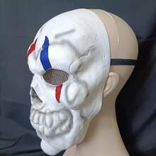 Halloween Party Joker Mask Silicone Head Cover - White - View 1