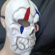 Halloween Party Joker Mask Silicone Head Cover - White - View 2