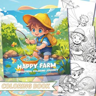 1PC 有趣又有创意的儿童涂色书圣诞节感恩节派对绘画书简单有趣的儿童涂色书儿童书籍非常适合家庭和学校使用儿童绘画书、绘画书、精美的生日礼物儿童图画书可爱的彩色儿童绘画书非常适合孩子提高创造力和放松涂色书厚纸绘画书 20*20 厘米，返校，学校用品