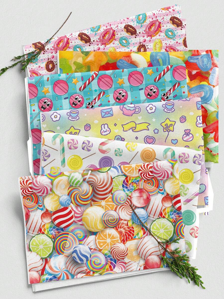 Dessert Series Polyester 110gsm DIY Fabric, Lightweight And Soft Handmade Fabric For Making Tablecloth, Wall Hanging, Clothes, Bags, Dust Covers, And Pillows - Multicolor - View 1