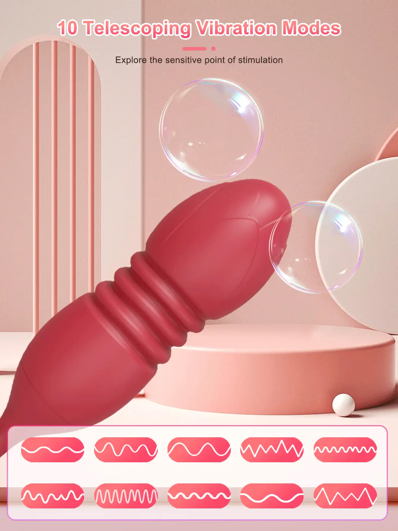 Juguete sexual con forma de rosa para estimulación clitoriana con vibración y succión, estimulador clitoriano y G-spot con 10 modos de vibración, juguete sexual para adultos