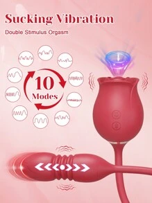 Juguete sexual con forma de rosa para estimulación clitoriana con vibración y succión, estimulador clitoriano y G-spot con 10 modos de vibración, juguete sexual para adultos