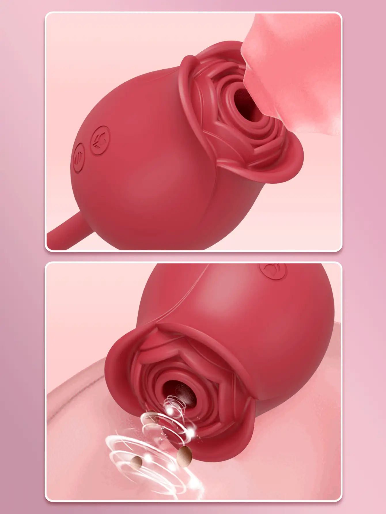 Juguete sexual con forma de rosa para estimulación clitoriana con vibración y succión, estimulador clitoriano y G-spot con 10 modos de vibración, juguete sexual para adultos