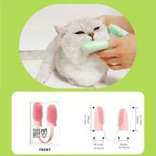Cepillo de dientes para perro, kit de cepillo de dientes de dedo, cerdas de 135º para una fácil limpieza de los dientes, cepillo de dientes doble de dedo para el cuidado dental de cachorros, gatos y mascotas pequeñas