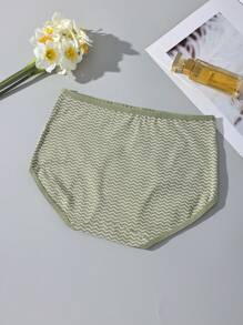 Bộ 4 quần lót bikini nữ cạp cao in họa tiết mềm mại và thoáng khí, đồ lót liền mạch, cỡ lớn - Nhiều màu - Xem 6