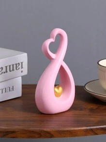 1pc Resin Creative Heart Shaped Home Decor Ornament For Display Cabinet, Wedding Party Decoration Best