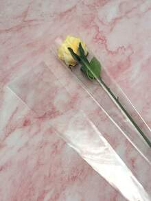 10入組OPP透明單朵花包裝袋，情人節花禮包裝袋 - 無色 - 查看 3