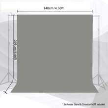 灰色背景布，摄影背景，高密度面料，耐用可重复使用，可机洗，杆袋式缝制，适用于摄影、派对和视频拍摄（不含支架和夹子）