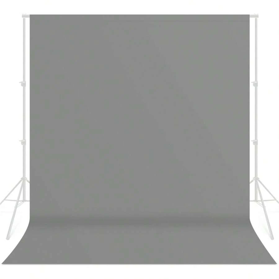 灰色背景布，摄影背景，高密度面料，耐用可重复使用，可机洗，杆袋式缝制，适用于摄影、派对和视频拍摄（不含支架和夹子）