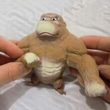 1入組彈性大猩猩圖案乳膠玩具，可壓可彈的大猩猩造型，減壓解壓玩具 - 鏽棕色 - 查看 8