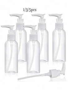 1/3/5/10st Lege Plastic Pomp Flessen Heldere Reis Flessen Pomp Flessen Dispenser Lotion Pomp Flessen Reis Toiletartikelen Flessen Lekvrij Voor Lotion Body Wash Shampoo Conditioner Reisformaat Cosmetica, Thuis Reizen