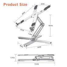 Laptop Stand 360 Rotation Portable Laptop Holder Foldable Laptop Riser,  Adjustable Laptop Stand For Desk, Compatible For Laptop, Tablet, Portable Monitor - Màu xám đen - Xem 10