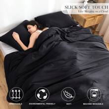 Super Soft Lightweight Comforter Bedding Sets ( 1 Comforter & 2 Pillowshams ) , Quilt Bed Blanket Boho Style Gifts, Luxury Fluffy Comfy Cozy Washed PolyCotton Skin-Friendly Bedding Conforter Set For All Season Use,Twin / TWIN XL FULL QUEEN KING CAL KING Size - 黑色 - 查看 1