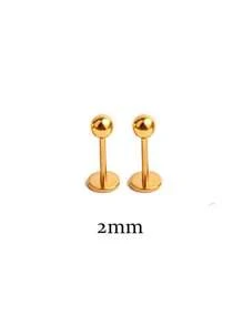 2个20G不锈钢球形耳钉，2-5mm扁平耳骨耳屏鼻环，女士耳部穿刺饰品 - 球平底耳釘 - 查看 36