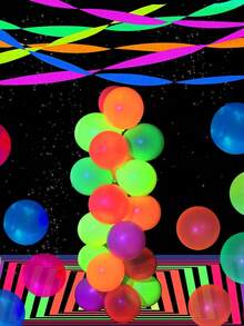 混合色螢光皺紋紙裝飾，色彩繽紛的花邊裝飾紙捲，適用於夜晚派對裝飾 - 彩色 - 查看 6