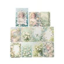 MOCARD 1 Gói 10 Tờ Hoa Và Cô Gái Rỗng Ren Chất Liệu Album Giấy Giấy Cắt Dán Thẩm Mỹ Phụ Kiện Thẻ Rác Nghệ Thuật Tạp Chí Thiết Kế Giấy Trường Văn Phòng Phẩm đồ Dùng - Một cỡ - Xem 13