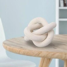 1pc Rustic White Washed Pine Wood Chain Link Decor, Coffee Table Or Book Shelf Accent, Suitable For Bookshelf, Boho, Country Or Modern Home Decor Best Gifts Birthday Graduation