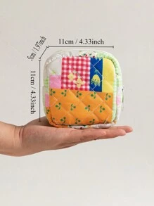 1 Piece Fully Printed Quilted Mini Bag Sanitary Bag Menstrual Bag Pad Bag Sanitary Bag Sanitary Napkin Bag Napkin Bag Girls Tampon Storage Bag Ladies Cosmetic Bag Coin Purse Cosmetic Bag Tampon Storage Bag Underwear Tampon Menstrual Cup Reusable Waterproof Travel University Dormitory Home Bathroom Vest School Supplies Makeup Bag Makeup Bags Makeup Organizer Make Up Organizer Makeup Storage - Multicolor - View 5