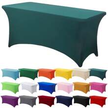 1/2 piezas Mantel de spandex, cubierta de mesa elástica, mantel rectángulo ajustado, cubierta de mesa elástica universal para bodas, banquetes, fiestas y eventos en el patio