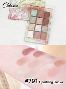 COLORROSE 9.5g 水波纹彩妆盘，哑光闪光粉眼影盘，磁性盖设计，显色度高，持久亮泽闪光眼影，丝滑，轻盈，顺滑，带镜子，荧光笔轮廓腮红粉一体式彩妆盘 - CR791 - 查看 7