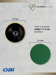 Kit Para Lijar Para Taladro Esponja Lija Adaptador 115m 12 Piezas Herramienta Automotriz Mecanica - Multicolor - Ver 6