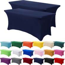 1/2 piezas Mantel de spandex, cubierta de mesa elástica, mantel rectángulo ajustado, cubierta de mesa elástica universal para bodas, banquetes, fiestas y eventos en el patio