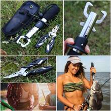 Kit 3Pcs Alicate De Pesca E Ferramentas Multifuncionais Para Os Lábios De Peixe - Preto - Visão 5