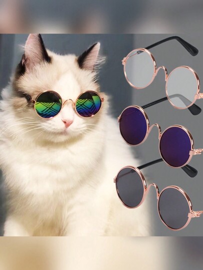 Óculos de sol hip-hop para animais de estimação, estilo engraçado para gatos e cães, acessórios da moda para animais de estimação em estoque, 1 peça