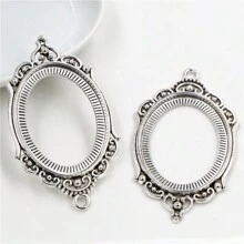 5 pièces Base de pendentif vide qui convient à des pendentifs de 30x40mm. Accessoires en métal creux pour la création de bijoux DIY