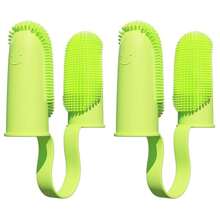 Cepillo de dientes para perro, kit de cepillo de dientes de dedo, cerdas de 135º para una fácil limpieza de los dientes, cepillo de dientes doble de dedo para el cuidado dental de cachorros, gatos y mascotas pequeñas
