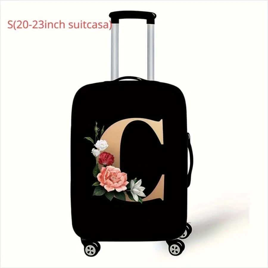 2024 New 26 Letter Printed Luggage Protective Cover Trolley Case Cover A-Z Travel Jacket Dust-Proof Elastic Cover Bag For School School Accessories School Stuff